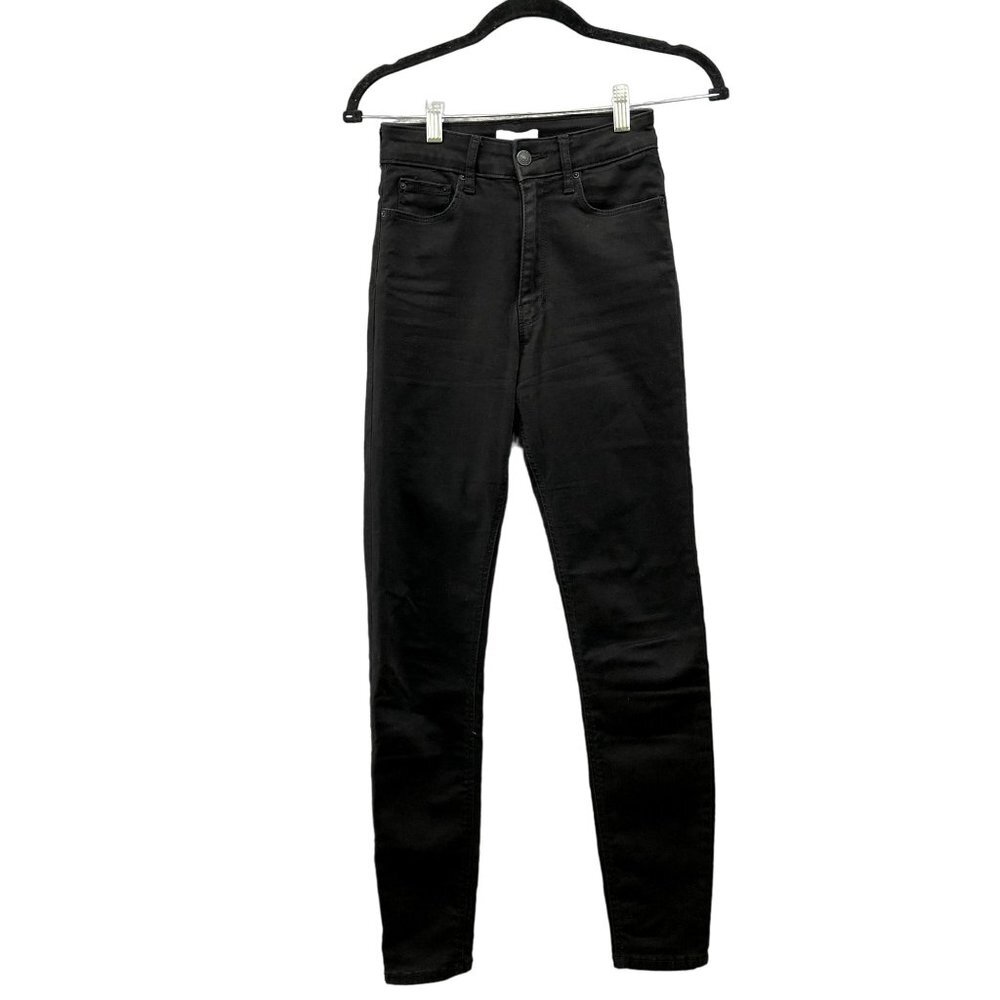 Zara High Rise Skinny Jeans Womens Size 2 Black Stretch